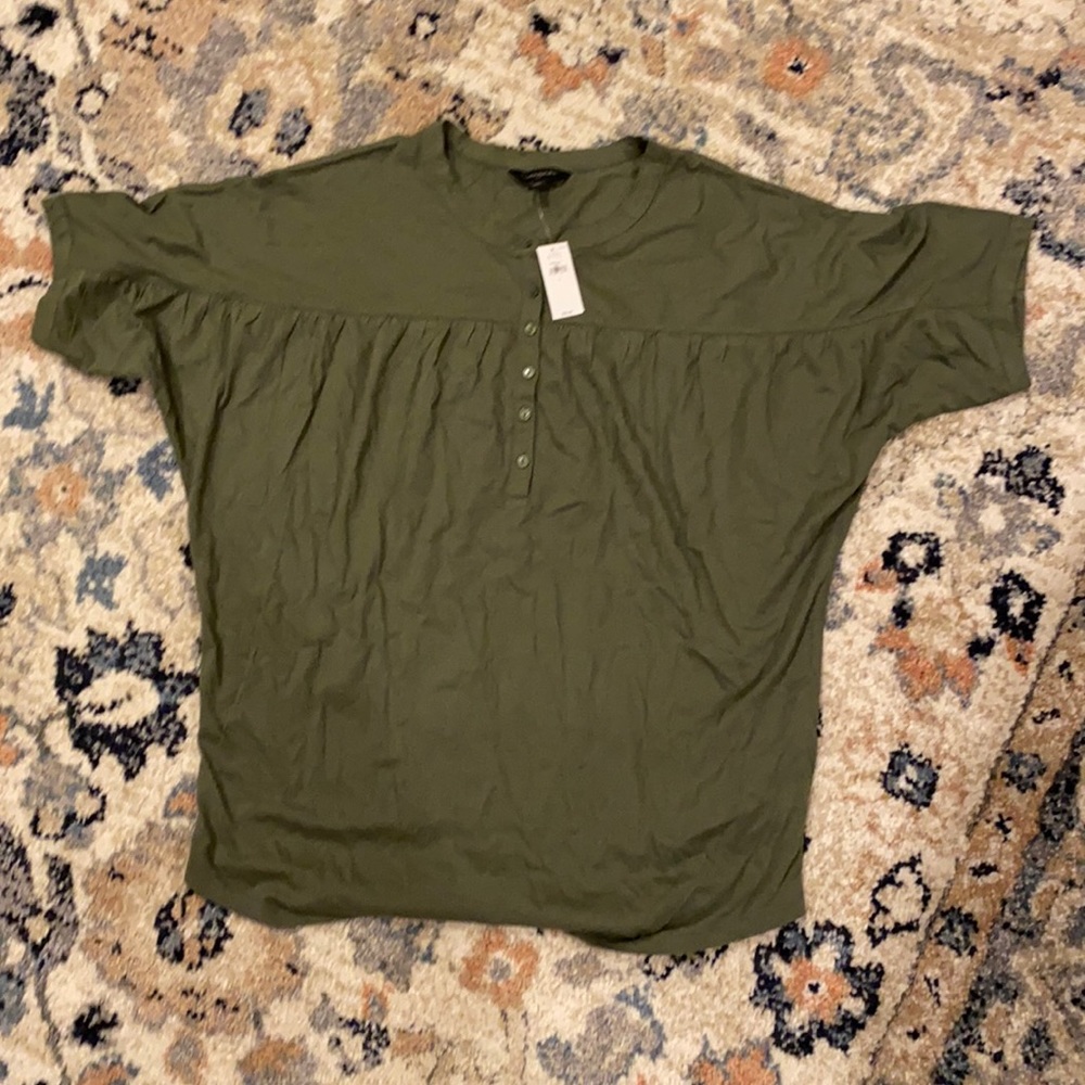 Dark Green Dolman Blouse